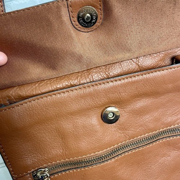Next 100% Leather Brown Buckle Strap Crossbody Bag - Picture 4 of 7